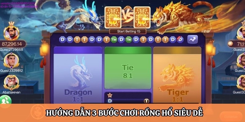 Hướng dẫn 3 bước chơi Rồng Hổ siêu dễ